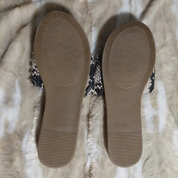 Madden Girl Brown Slide Sandals with Silver Accents - Picture 3 of 4